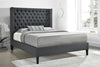 Summerset Eastern King Button Tufted Upholstered Bed Charcoal - 305902KE