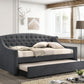 Penfield Twin Upholstered Daybed With Trundle Grey - 305911 A-Z Store Nadia