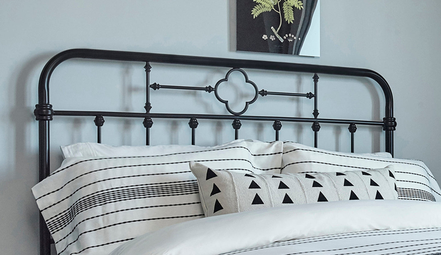 Queen/Full Headboard Matte Black - 305945QF A-Z Store Nadia