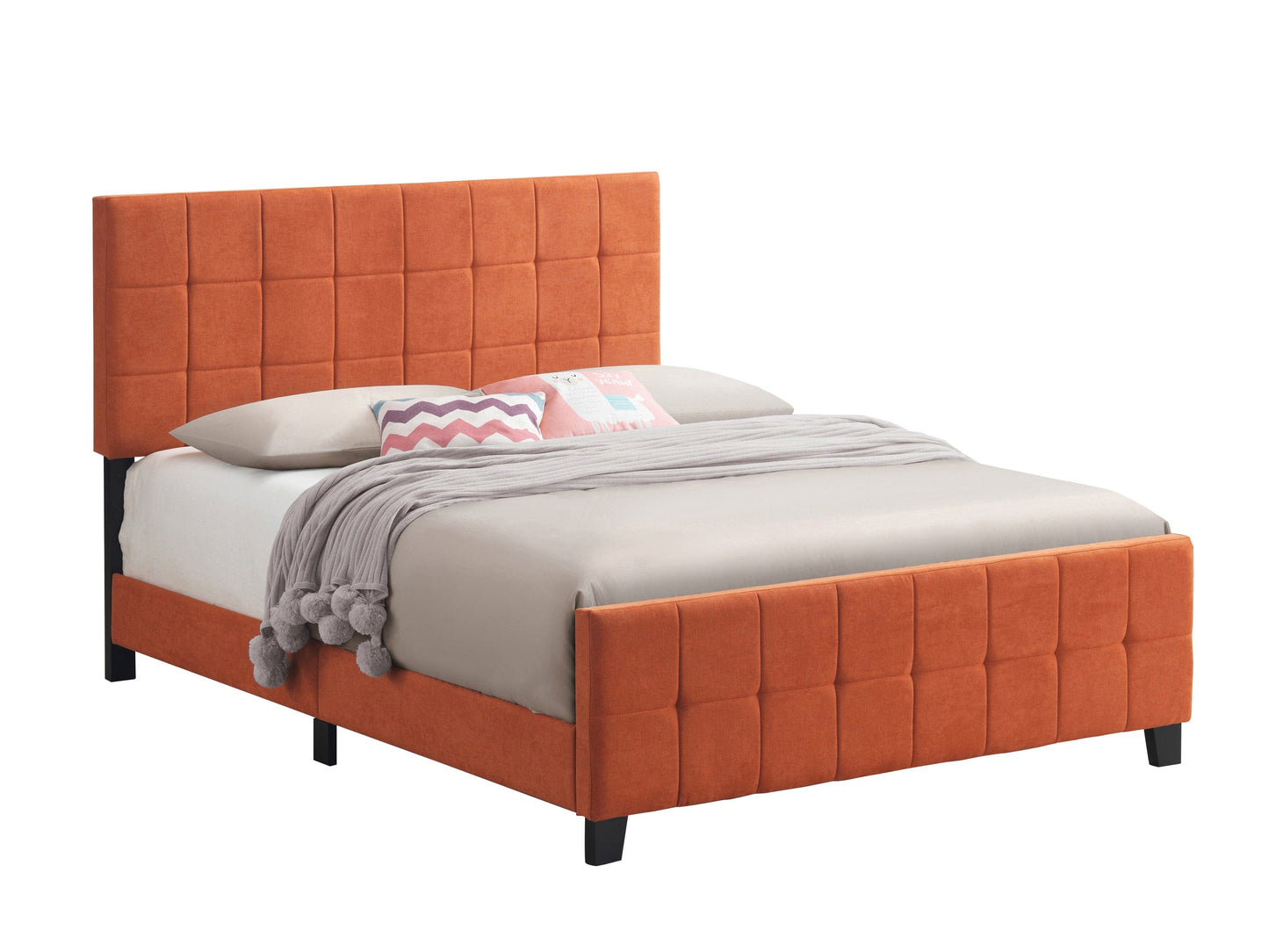 Fairfield Queen Upholstered Panel Bed Orange - 305951Q A-Z Store Nadia