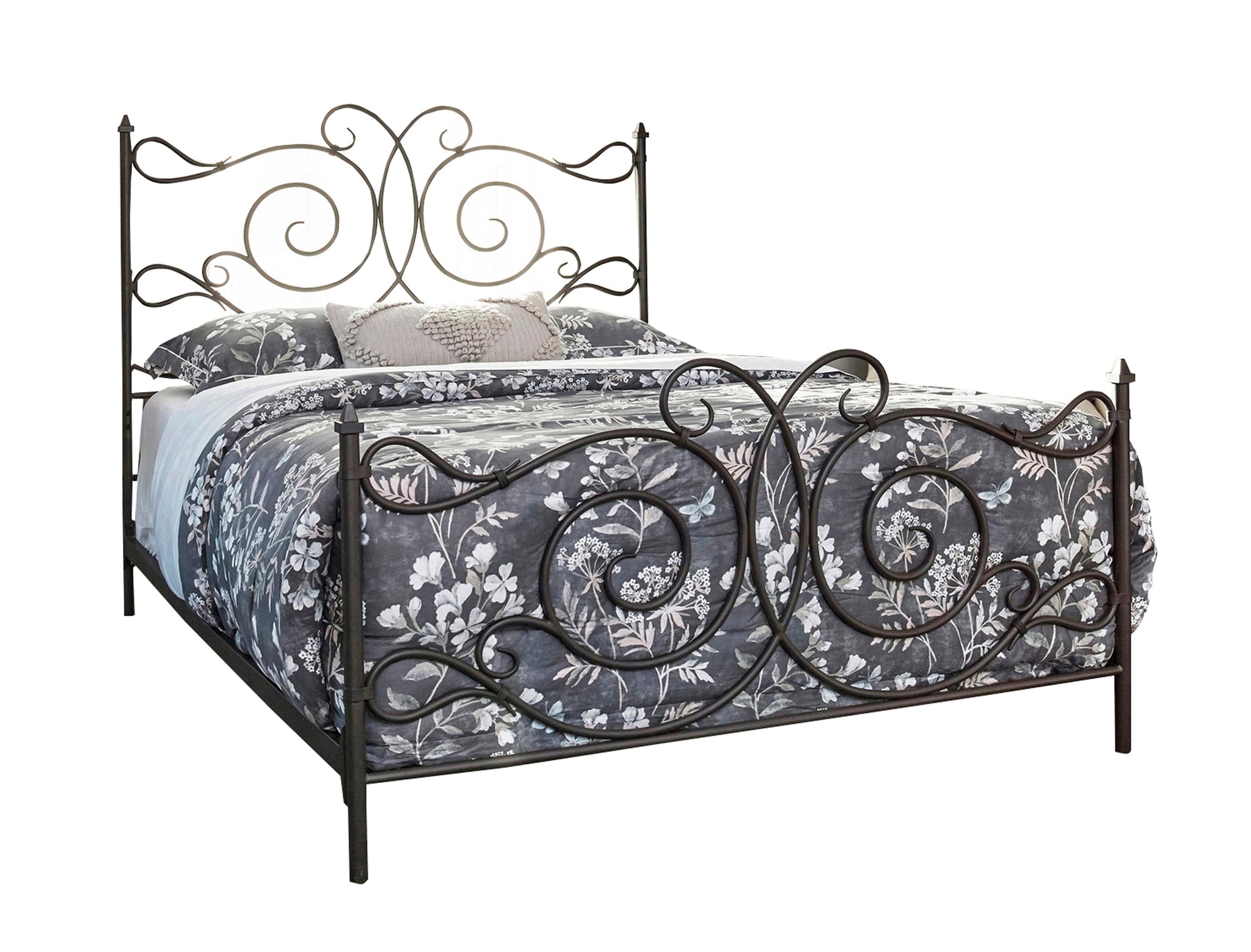 Parleys Queen Metal Bed With Scroll Headboard Dark Bronze - 305967Q