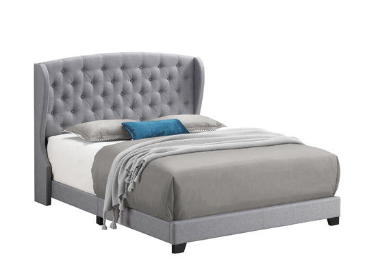 Krome Full Upholstered Bed With Demi-Wing Headboard Smoke - 305971F A-Z Store Nadia