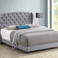 Krome Eastern King Upholstered Bed With Demi-Wing Headboard Smoke - 305971KE A-Z Store Nadia