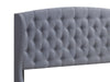 Krome Queen Upholstered Bed With Demi-Wing Headboard Gunmetal - 305972Q