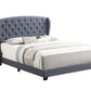Krome Full Upholstered Bed With Demi-Wing Headboard Gunmetal - 305972F A-Z Store Nadia