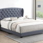 Krome Full Upholstered Bed With Demi-Wing Headboard Gunmetal - 305972F A-Z Store Nadia