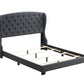 Krome Eastern King Upholstered Bed With Demi-Wing Headboard Charcoal - 305973KE A-Z Store Nadia