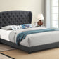 Krome Full Upholstered Bed With Demi-Wing Headboard Charcoal - 305973F A-Z Store Nadia
