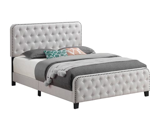 Littleton Eastern King Tufted Upholstered Bed Beige - 305992KE A-Z Store Nadia