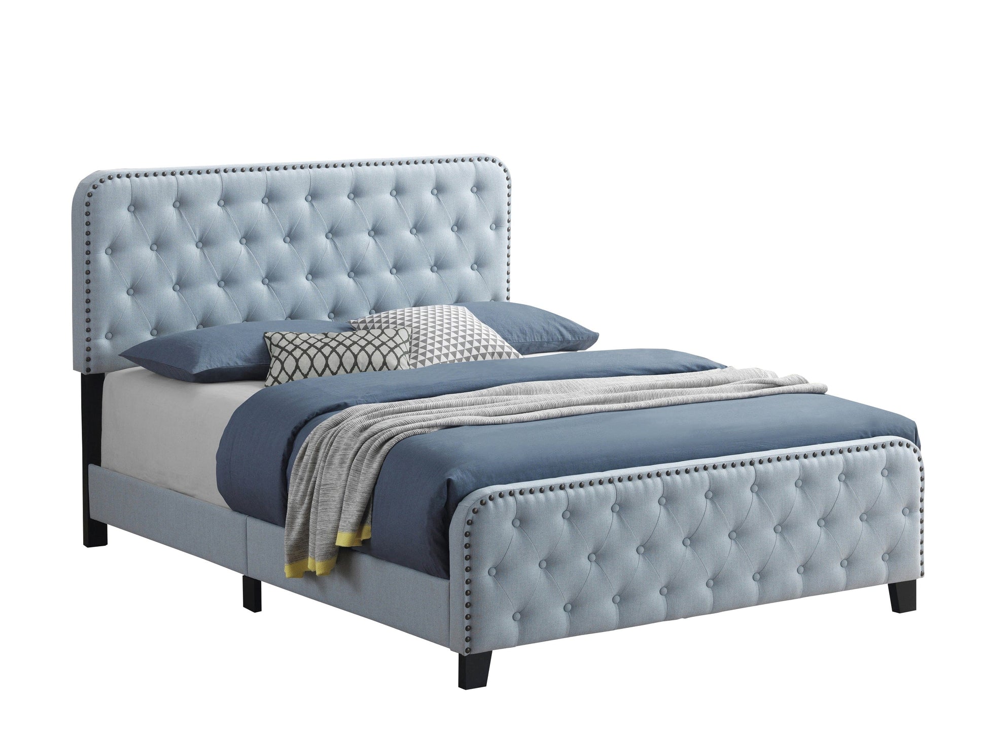 Littleton Queen Tufted Upholstered Bed Delft Blue - 305993Q A-Z Store Nadia