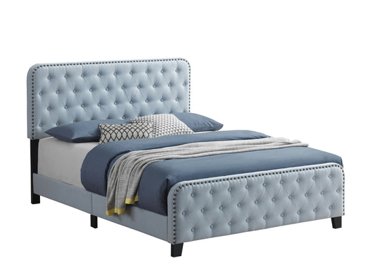 Littleton Queen Tufted Upholstered Bed Delft Blue - 305993Q A-Z Store Nadia