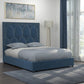 Bowfield Eastern King Velvet Upholstered Bed Blue - 306009KE A-Z Store Nadia