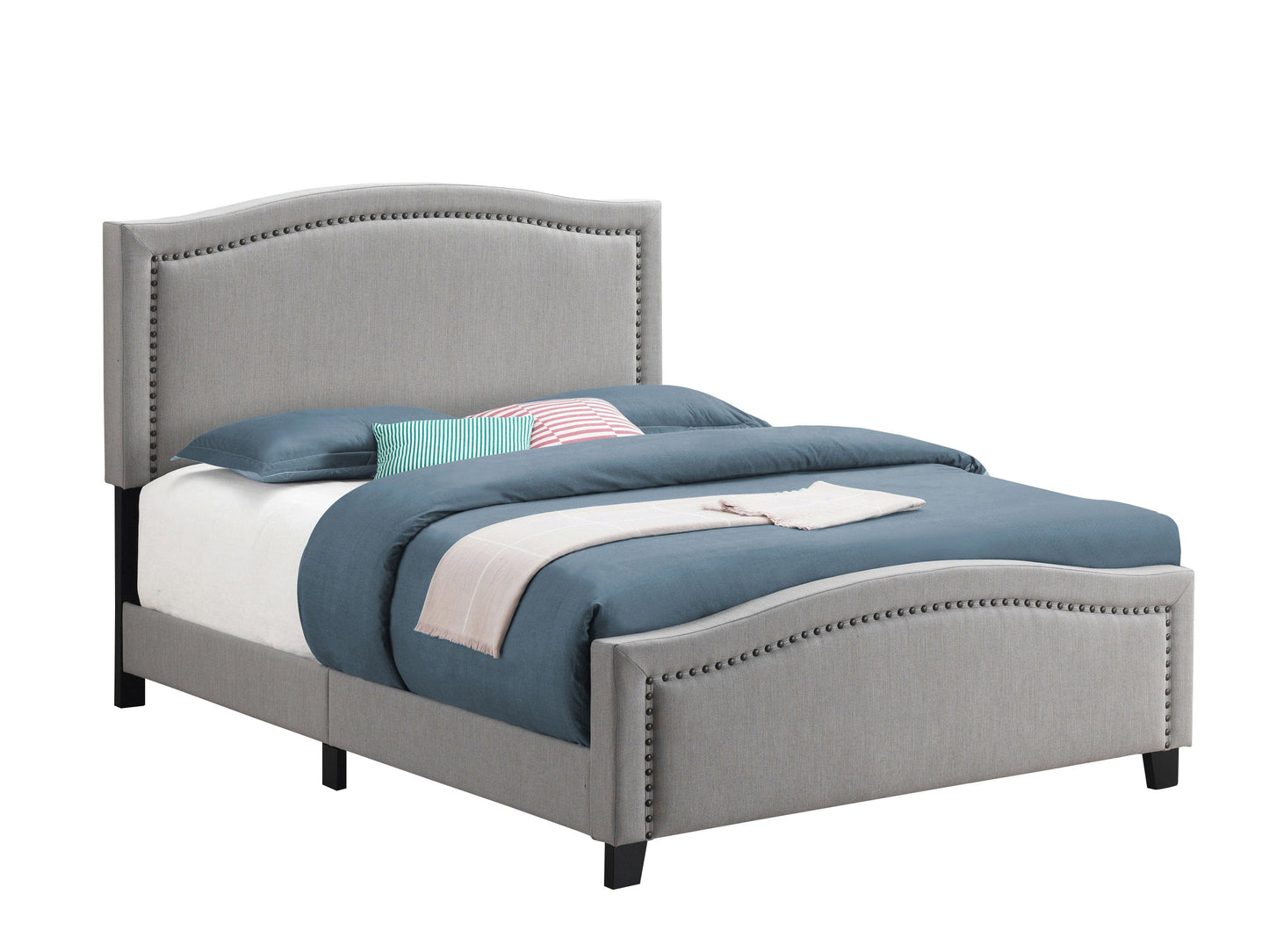 Hamden Eastern King Upholstered Panel Bed Mineral - 306011KE A-Z Store Nadia