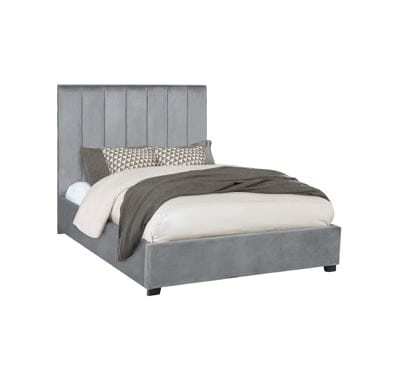 Arles Eastern King Vertical Channeled Tufted Bed Grey - 306070KE