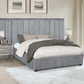 Arles Queen Vertical Channeled Tufted Bed Grey - 306070Q A-Z Store Nadia
