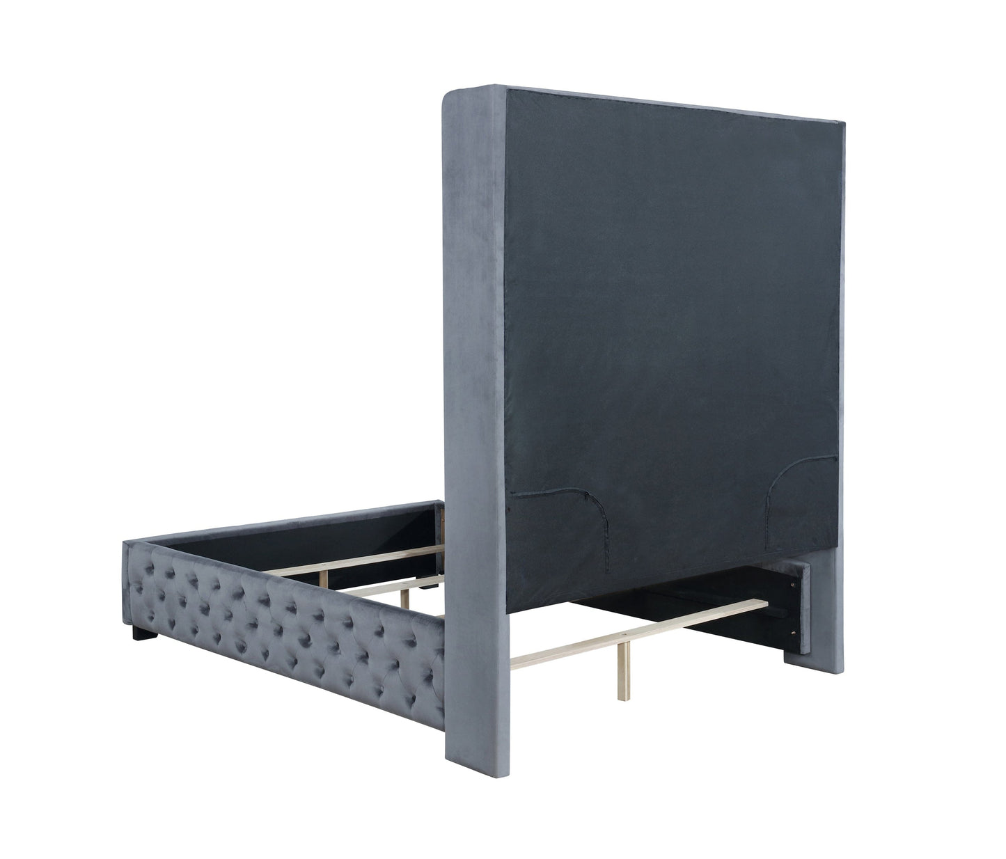 Rocori Eastern King Wingback Tufted Bed Grey - 306075KE A-Z Store Nadia