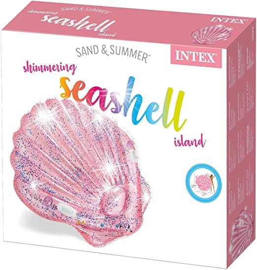 INTEX  Seashell Island Float: Equipped with 2 heavy duty handles and 2 cup holders - 57257 ebuystt