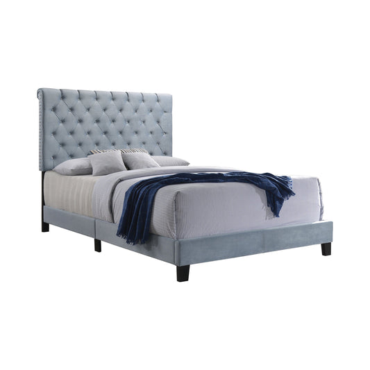 Warner Queen Upholstered Bed Slate Blue - 310041Q A-Z Store Nadia