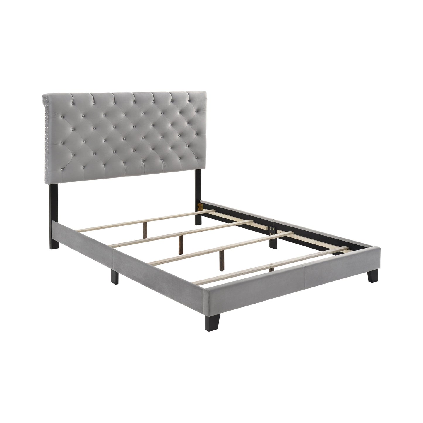 Warner Eastern King Upholstered Bed Grey - 310042KE A-Z Store Nadia