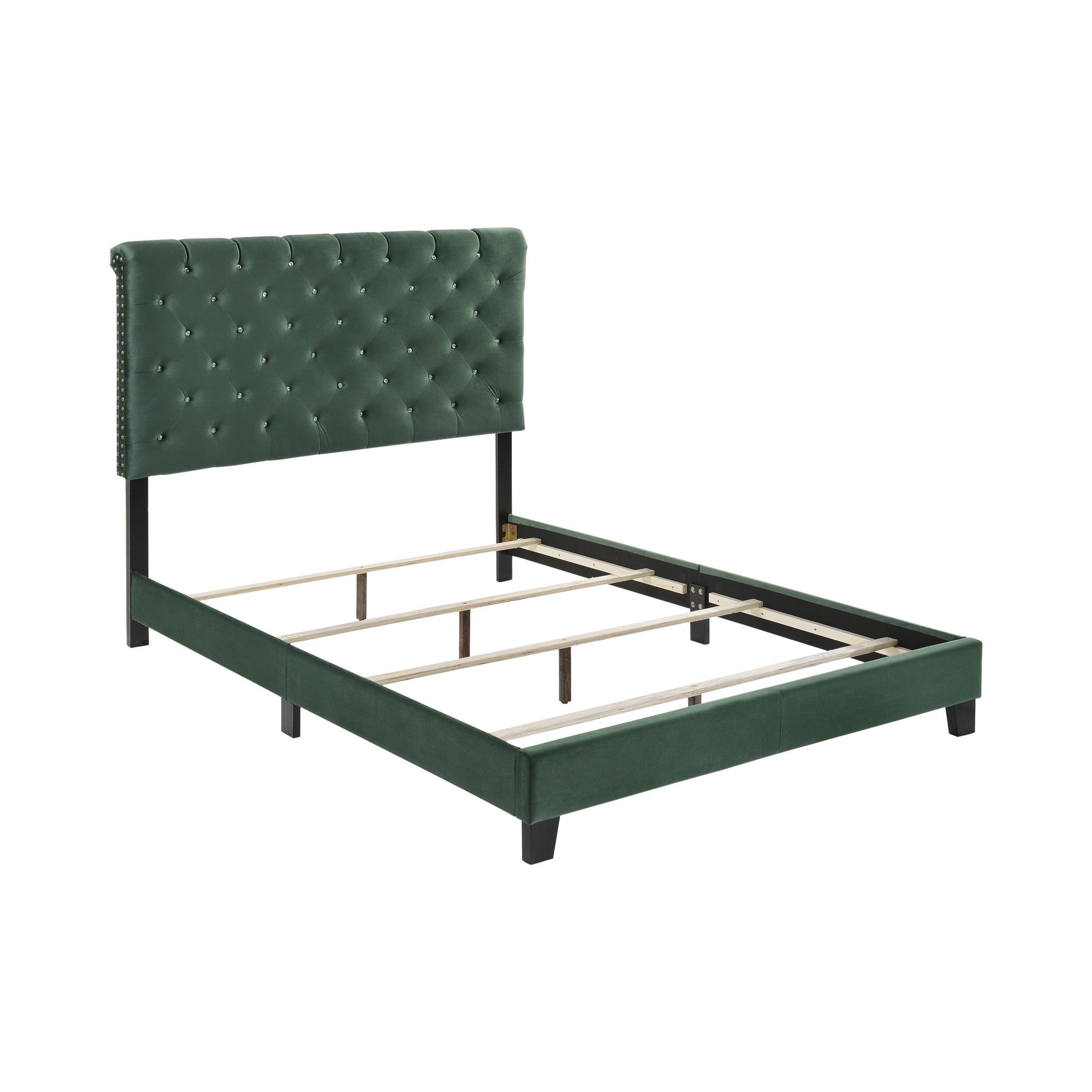 Warner Queen Upholstered Bed Green - 310043Q A-Z Store Nadia