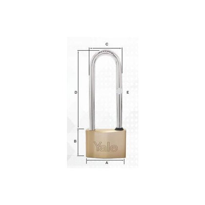 YALE 50mm Steel Pad Lock with Long Shackle, Weather-proof, Indoor and Outdoor. Ideal for Gate, Fence, Shed, Garage and More - 10651