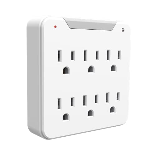 Stanley Surgepro 6-Outlet Surge Adapter with Night Light perfect for home or office , White- 33208