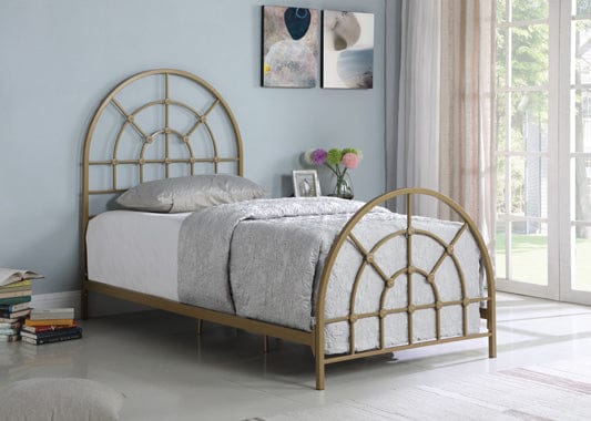 Kenyon Metal Twin Arched Bed Gold - 315821T A-Z Store Nadia