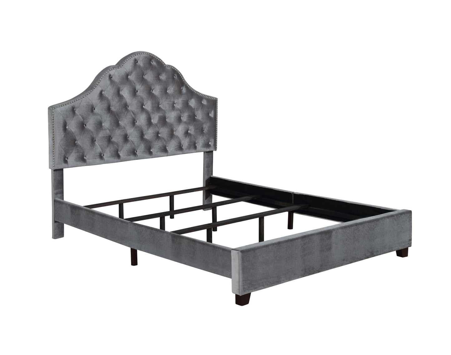 Abbeville Eastern King Upholstered Bed With Arched Headboard Grey - 315891KE A-Z Store Nadia