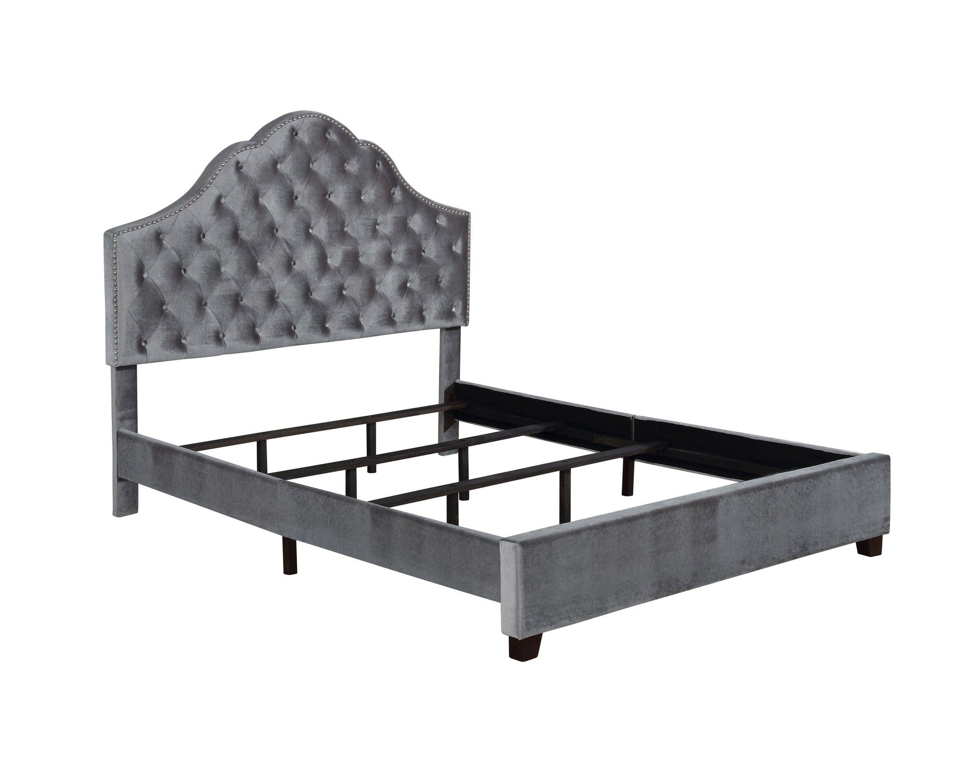 Abbeville Eastern King Upholstered Bed With Arched Headboard Grey - 315891KE A-Z Store Nadia