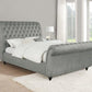 Chelles Eastern King Upholstered Sleigh Bed Grey - 315921KE A-Z Store Nadia