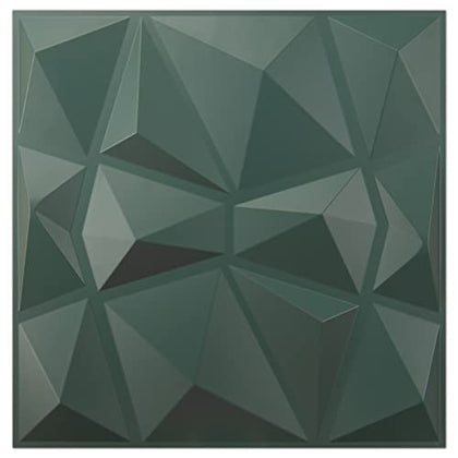 Art3d Textures 3D Wall Panels Army Green Diamond Design for Interior Wall Decor Pack of 12 Tiles 32 Sq Ft (PVC)