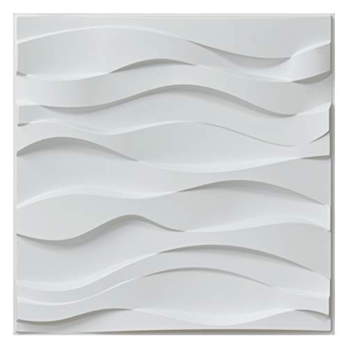 Art3d A10041 Decorative PVC 3D Wall Panels, 32 Square Feet, Wave 4 MEGA