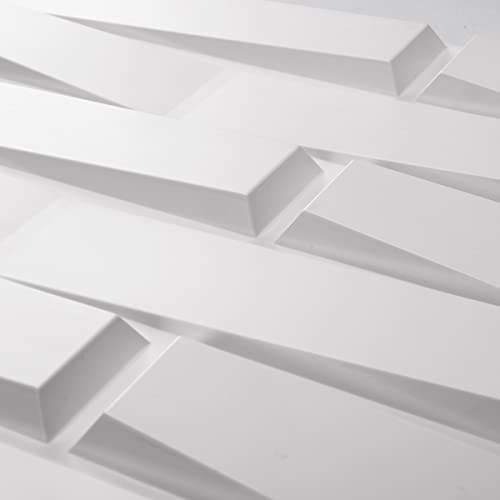 Art3d Decorative 3D PVC Wall Panel for Interior Décor, 12-Pack 19.7 x 19.7 in. White MEGA