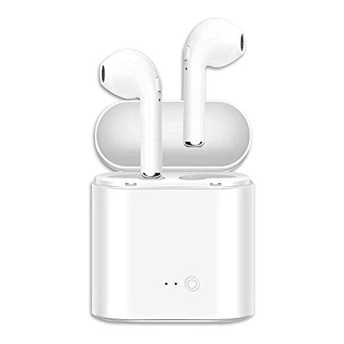 I7s TWS Bluetooth 5.0 Earbuds Earphones Stereo Sports Headphones Noise Cancelling and Waterproof Headsets with Built-in Mic Portable Charging Case-White
