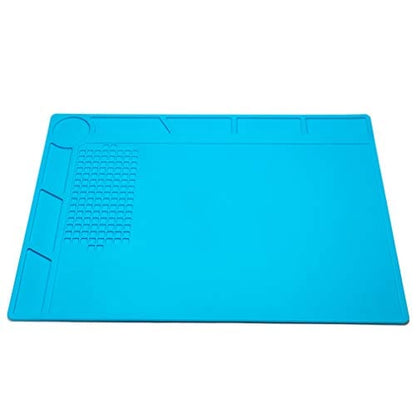 CPB Silicone Repair Mat Heat Resistant Work Mat with Scale Rule and Screw Position for soldering Iron, Electronics, Computer, Cellphone - Blue - S130 / S160 / S180 ebuystt