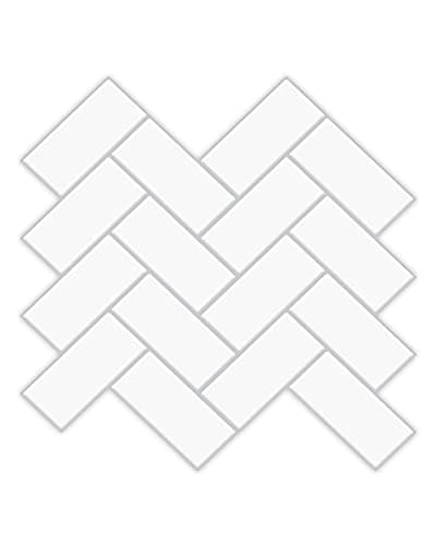 Art3d Herringbone Peel and Stick Backsplash Tiles (10 Tiles, Thicker Version) MEGA