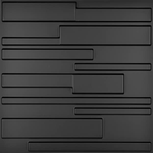 Art3d A10032BK Decorative PVC Wall Panels, 32 Square Feet, 3D Rectangle 3-Black, Sq Ft MEGA