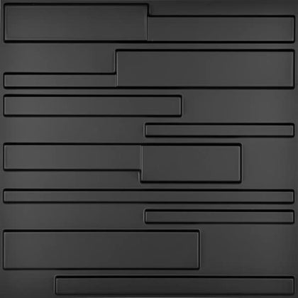 Art3d A10032BK Decorative PVC Wall Panels, 32 Square Feet, 3D Rectangle 3-Black, Sq Ft