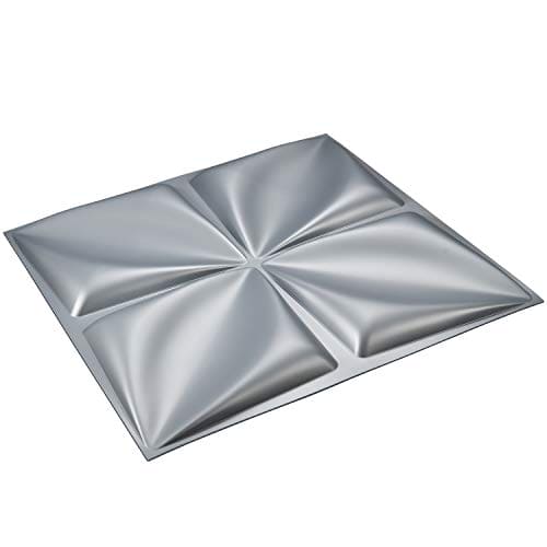 Art3d Matt Grey Silver 3D Wall Panel PVC Flower Design Cover 32 Sqft, for Interior Wall Decor in Living Room,Bedroom,Lobby,Office,Shopping Mall MEGA