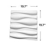 Art3d Durable Plastic 3D Wall Panel PVC Wave Wall Design, White, 12 Panels 32 SF