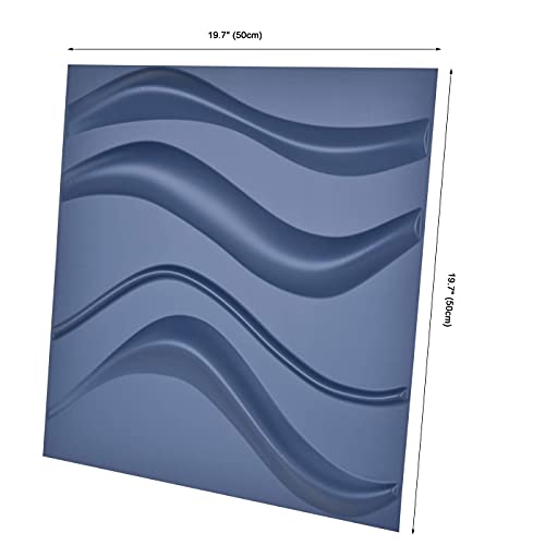 Art3d 32 Sq.Ft 3D Wall Panels, 15+ Patterns Decorative 3D Panels, Blue Wave MEGA