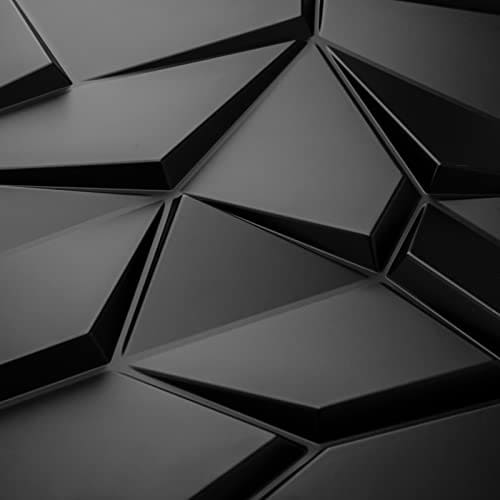 Art3d PVC 3D Wall Panels, Plastic Decorative Wall Tile in Black 12-Pack MEGA