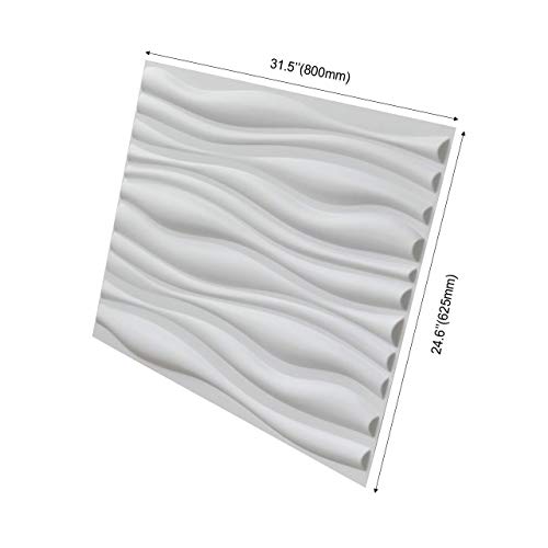 Art3d Decorative PVC 3D Wall Panels, 32 Square Feet, Wave 2 MEGA