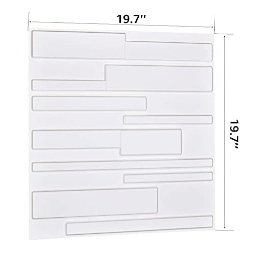 Art3d White Wall Panels Brick Design 3D Wall Panels, White, 12 Tiles 32 Sq Ft MEGA