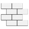 Art3d Peel and Stick Backsplash, 14x12 Subway Tiles, White Faux Ceramic Tiles (10 Tiles, Thicker Version)