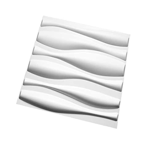 Art3d Durable Plastic 3D Wall Panel PVC Wave Wall Design, White, 12 Panels 32 SF MEGA