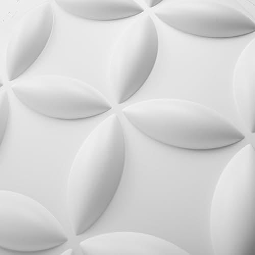 Art3d Textures 3D Wall Panels, PVC Wall Panels for Interior Wall Decor Pack of 12 Tiles 32 Sq Ft, White, 19.7"x19.7" MEGA