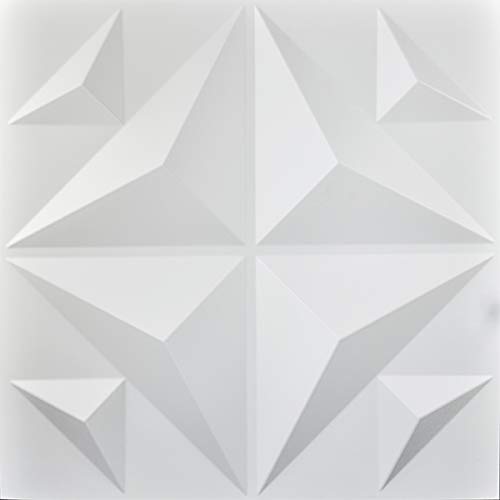 Art3d Decorative 3D Panels Textured Wall Design Board, White, 12 Tiles 32 Sq Ft MEGA