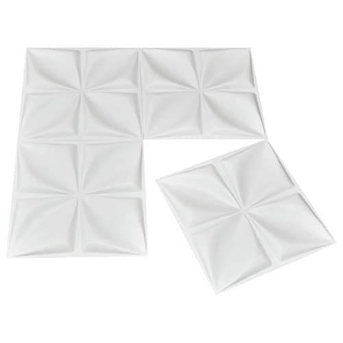 Art3d Decorative 3D Wall Panels Textured 3D Wall Covering, White, 12 Tiles 32 Sq Ft MEGA