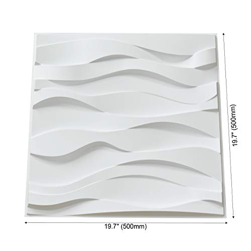 Art3d A10041 Decorative PVC 3D Wall Panels, 32 Square Feet, Wave 4 MEGA